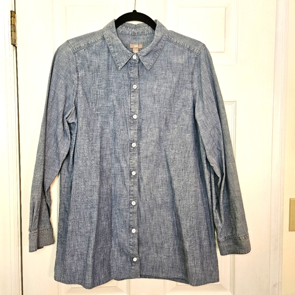 J.Jill Denim Button-Down Shirt M